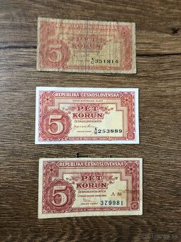 Bankovky PROTEKTORÁT a ČSR 1 - 5