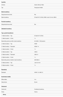 Vention HDMI→VGA s audio a USB napájaním, 2 m - 5