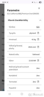 Plynový gril G21 California premium line - 5