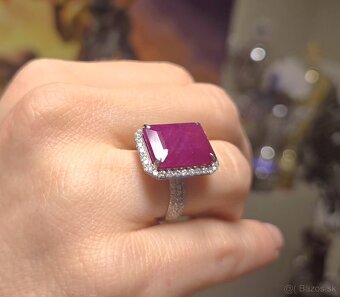 Briliantovy prsten s 12.11ct rubinom - 5
