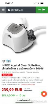 Predam nevyužitý INTEX Krystal Clear Solinátor, chlorinátor - 5