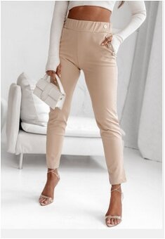 Béžové La blanche nohavice - 5
