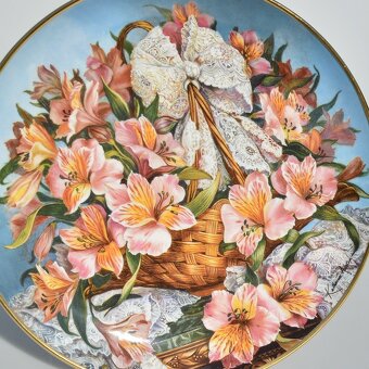 Taniere plné kvetov - zberateľské porcelánové taniere - 5