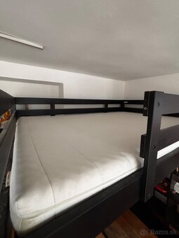 STORÅ (IKEA) 140x200 Poschodová / Vyvýšená čierna postel s - 5