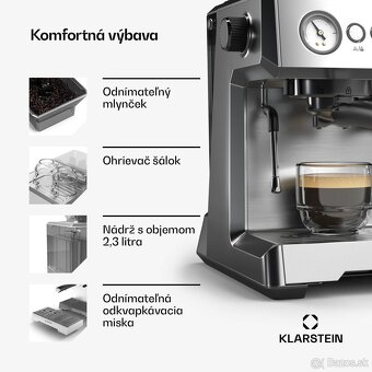 ✅️Predám úplne nový pákový kávovar Klarstein s mlynčekom - 5