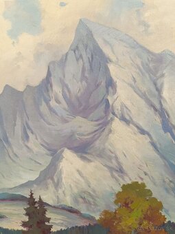 Obraz J. Novák, Vysoké Tatry - Kriváň, olej na pláně 135x85 - 5