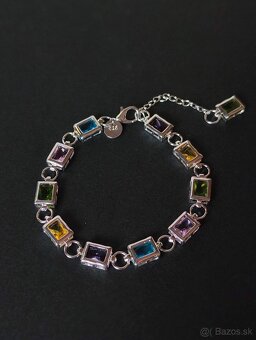 Náramok striebro 925 s kamienkami - 5