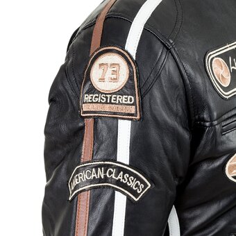Dámska kožená moto bunda W-TEC Sheawen Lady Black, veľkosť X - 5