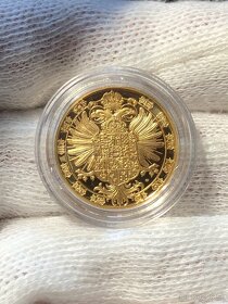 Zlatý dukát Mária Terézia + strieborný odrazok len 500 kusov - 5