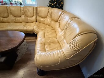 Celokožená rohová sedačka - 5