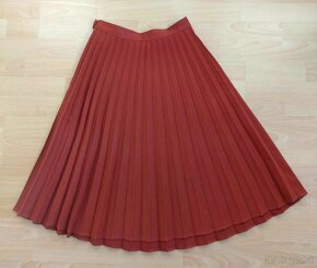 Dámska bordová/červená plisovaná sukňa midi/po kolená - 5
