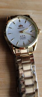 automatické hodinky ORIENT s datem zlaté,nové,s krabičkou - 5