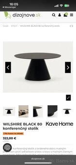 Dizajnovy konferenčný stôl / stolik - KAVE HOME priemer 80cm - 5