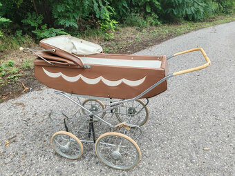 Retro detský kombinovaný kočík pre bábiky - 5