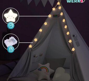 Detský stan Teepee 160x120x120cm - 3 farby - so svetlom - 5