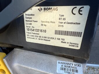 Vibračné dusadlo Bomag BT 65 - 5