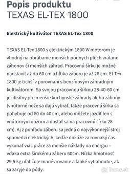 Kultivátor Texas EL-tex 1800 - 5