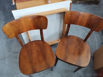 Retro Stolicky Halabala 1950 Art Deco 2ks - 5