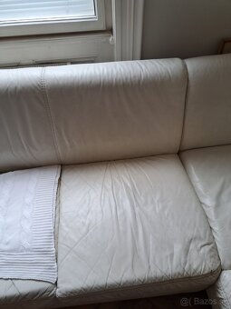 Darujem bielu rozkladaciu koženú sedaciu súpravu - 5