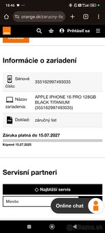 Iphone 16 pro 128 GB , záruka 15.7.2027 - 5
