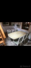 Vintage retro taliansky stol so stolickami - 5