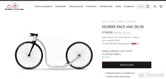 KICKBIKE Race MAX 28/28 white - sportova cestna kolobezka - 5