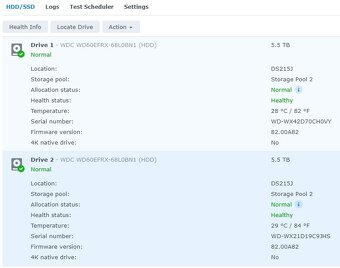 Predám Synology DS215j + 2x6TB WD - 5