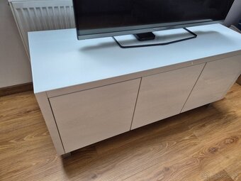 TV Stolík – biela, vysoký lesk, sklo na vrchnej ploche - 5