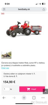 Detský šľapaci traktor s vlečkou - 5