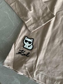 Karl Lagerfeld tričko s dlhým rukávom béžové - 5