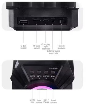 Bluetooth Párty box s USB a microSD - 5
