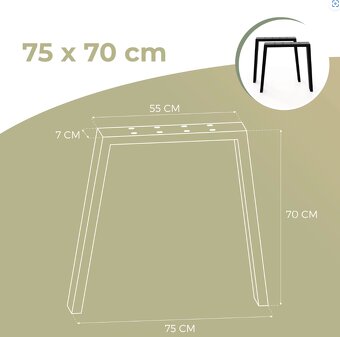 Stolové nohy kovové, čierne 2 ks - 5