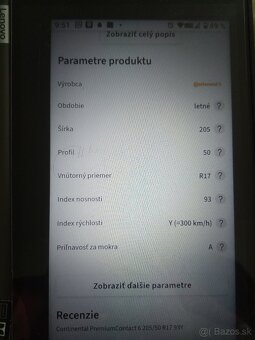 Predám pneumatiky Continental 205/50 R17 - 5