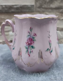 Růžový porcelán, 2 hrníčky bucláčky, Chodov - 5
