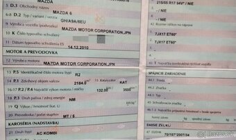 Mazda 6 2.2 D 2011 kombi wagon predám ZADNÉ SVETLO, Prevodov - 5