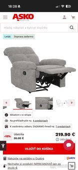 Polohovacie kreslo šedé - 5