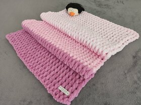 Pletená detská deka ružová - 5