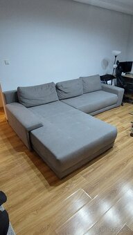 Rohová sedacia súprava, šedá farba, ako nová - 5