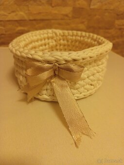 Handmade háčkovaný košík s ovečkou - 5