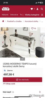 Luxusný konzolovy stolík. - 5