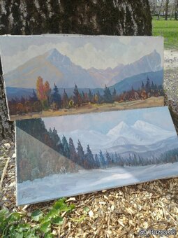BANKARSKA LAMPA PORCELAN STARE OLEJOMALBY TATRY - 5