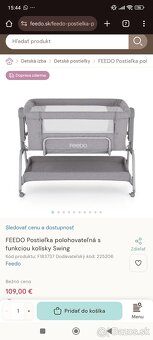 FEEDO postieľka polohovateľná s funkciou kolísky Swing - 5