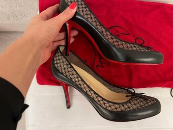 Christian Louboutin - krasne oble sieťované lodičky - 5