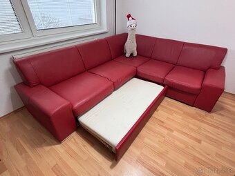 Predám rohovú sedačku + taburet - 5