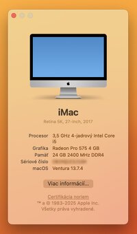 iMac 27” Mid 2017 5K, 24 GB RAM, 1TB NVMe Flash HD, klávesni - 5
