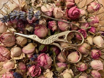 Vintage nožnice jemne zlaté - 5