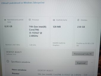 rozpredám na diely notebook Dell Latitude 3520 - 5