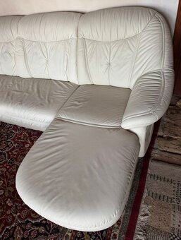 Světlá kožená sedačka do Účka, 4979 - 5