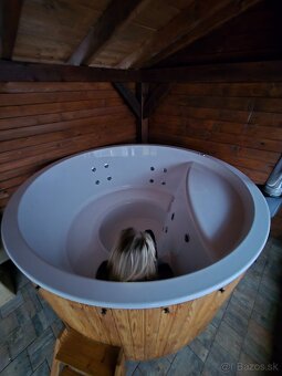 Drevená kúpacia kaďa / vírivka 220 cm na drevo - ZLAVA - 5