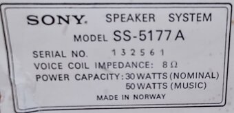 Predám vintage repro Sony SS-5177 A - 5